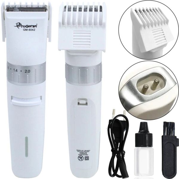 Gemei GM-6042 cordless hair trimmer with adjustable blade length, Gemmy Cordless Trimmer with ceramic blades