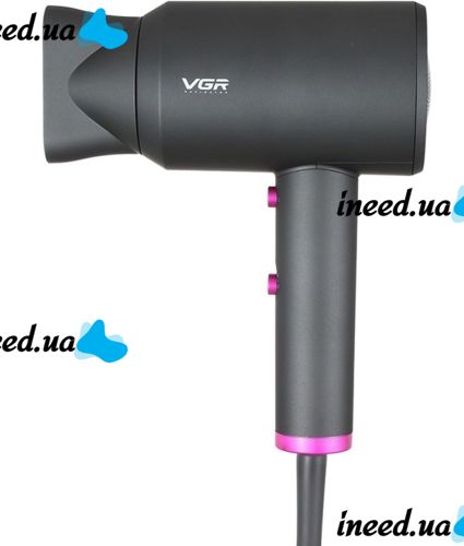 Professional hair dryer VGR V-400 with cold and hot air supply, compact hair dryer with concentrator nozzle 2000W V400