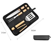 A universal set of barbecue tools 4 in 1 + a case, a set of accessories for barbecue, picnic and barbecue, Barbecue accessories in a case