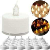Flameless Tealight LED Candle Set 24 Pieces LED Candle with Imitation Flame and Battery-powered Backlight for Lighting White