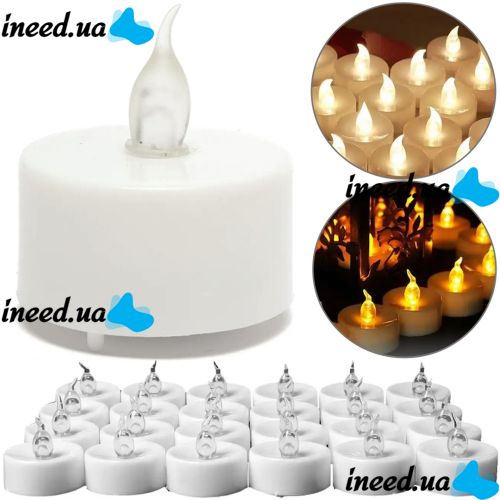 Flameless Tealight LED Candle Set 24 Pieces LED Candle with Imitation Flame and Battery-powered Backlight for Lighting White