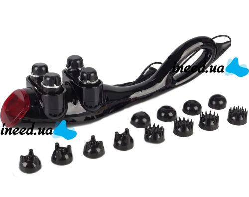 Електричний ручний масажер Quad Action Percussion Massager TK-88 - 2 для всього тіла 28 Вт, 12 в 1, вібраційний м'язовий мультімассажер для спини