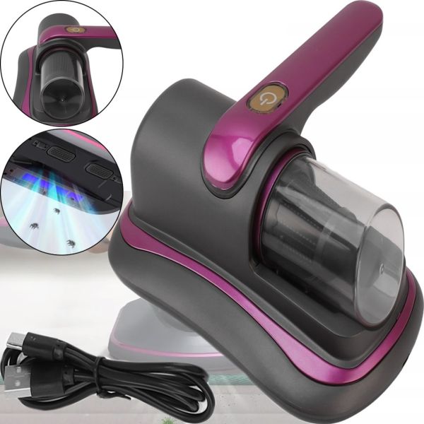 Rechargeable Handheld Vacuum Cleaner for Removing dust, Bacteria and mites Konka 2080 180 ml, Wireless USB UV Device JBY-23-168 for Mattresses Purple