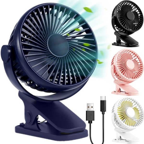 Desktop Fan on a Clothespin Small Fan WX-6507 Portable Mini Fan, Battery-powered Air Cooler with Clip 3 USB Operating Modes