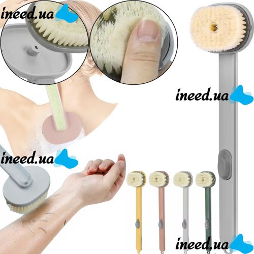 Massage brush Body brush CS96T with a long handle for a shower with a detergent container, Brush LY-588 36 cm with a dispenser for back and body massage