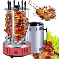 Domotec MS-7783 1000W vertical electric kebab maker for 6 skewers, Tabletop electric kebab maker for home with removable tray Red