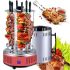 Domotec MS-7783 1000W vertical electric kebab maker for 6 skewers, Tabletop electric kebab maker for home with removable tray Red