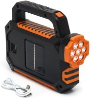 Ручний акумуляторний ліхтар з повербанком Solar Multilight HS-8029-1-B 3W портативний світлодіодний світлодіодний ліхтарик прожектор з сонячною панеллю USB