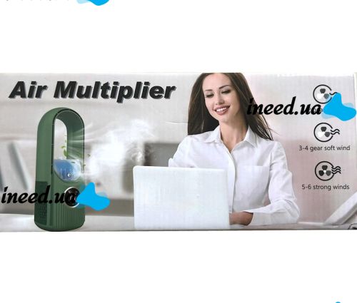 Безлопатевий вентилятор Air Multiplier GB-4706 акумуляторний зволожувач повітря, кондиціонер з RGB LED підсвічуванням, дисплеєм і таймером USB 10042