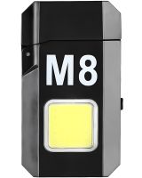 Spiral Flameless Lighter Lovers M8 Electric Pulse USB Rechargeable Lighter with LED Flashlight 3 Modes and Charge Indicator LV-600