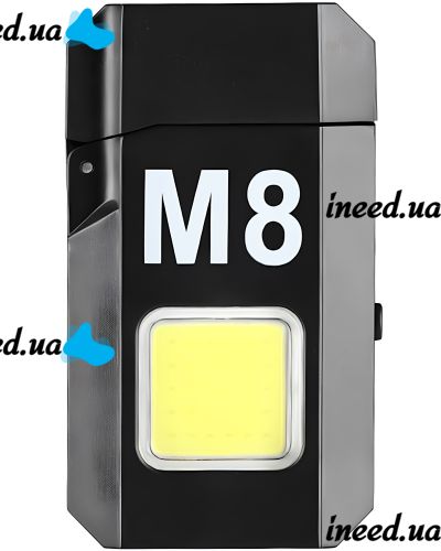 Spiral Flameless Lighter Lovers M8 Electric Pulse USB Rechargeable Lighter with LED Flashlight 3 Modes and Charge Indicator LV-600