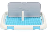 Лоток для собак зі стовпчиком і стінкою Dog Toilet UniZoo 47. 5x36 см двошаровий туалет з рамкою і сіткою під пелюшку для собак із захистом від бризок