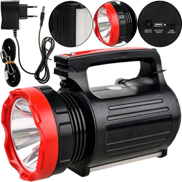 Ручной аварийный фонарь с повербанком Opera Digital OP2895-U 5W 20SMD аккумуляторный светодиодный LED фонарик прожектор 3000mAh Power Bank USB