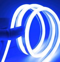 Світлодіодна силіконова стрічка Led Neon 0740 синя 5 м неонова гнучка підсвітка в силіконі з блоком живлення від мережі 3000К IP65 12v-220v Blue