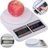 Electronic Table Scales from 1g to 7 kg SF-400, Kitchen Scales with LED Display with Round Platform for Weighing Products White