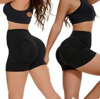 Women's Seamless Lifting Yoga Shorts XZY8855 Stretchy High Waist Push-Up Sport Cycling Shorts for Fitness Black S-XXL