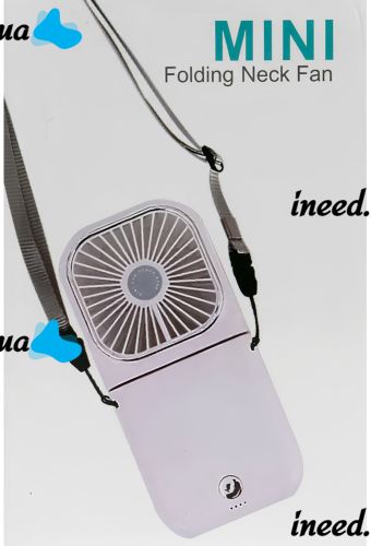 Портативный мини вентилятор Mini Fan F30 3 в 1 Powerbank карманный ручной мини-вентилятор с ремешком на шею, держателем и зарядкой для телефона USB
