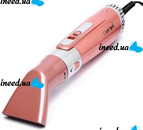 Gemei GM-4831 7 in 1 styling multistyler hair dryer brush with attachments 2200W flat iron curling tongs Gemmy for drying, curling, straightening and volumizing hair Pink