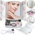 Desktop Triple Mirror with Magnification My Fold Away MA-17 Cosmetic Organizer for Storing Cosmetics and Battery-powered Makeup Backlight