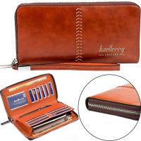 Чоловічий гаманець клатч Baellerry Leather Model 1 W009 Orange з відділенням для телефону, чоловіче портмоне на 21 відділень для купюр Помаранчевий