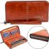 Мужской кошелек клатч Baellerry Leather Model 1 W009 Orange с отделением для телефона, Мужское портмоне на 21 отделений для купюр Оранжевый