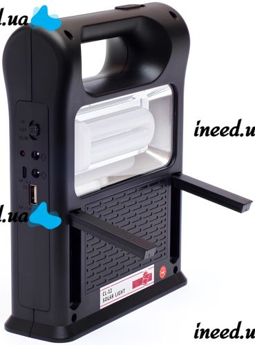 Портативная солнечная станция CcLamp CL-12 30W аккумуляторный светодиодный LED фонарь повербанк с 2 лампочками на солнечной батареи Power Bank
