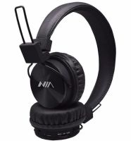 NIA X3 Wireless Over-ear Bluetooth Headphones with MP3 Player and FM Black, Full-size Bluetooth Stereo Headphones with Microphone and Radio Black