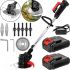 Cordless Lawn Mower Trimmer Elmos HT901 21V for Mowing Grass and Bushes with 2 Batteries, Rechargeable Garden Mower GZ-02