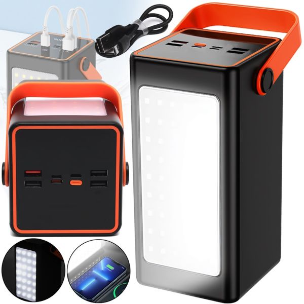 Портативное зарядное устройство Power Bank Solar Energy YM-655 100000mAh с фонариком USB внешний аккумулятор повербанк JS-658