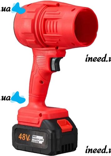 Jet Pro Maxx Blower 48V Cordless Blower for snow and leaf removal with 2 batteries, Cordless Dust Blower Red