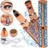 Rechargeable Eyebrow Trimmer Flawless MA-3 2 in 1 Female Epilator with Replaceable Nozzles for Facial Hair Removal USB Flawless HX-203A