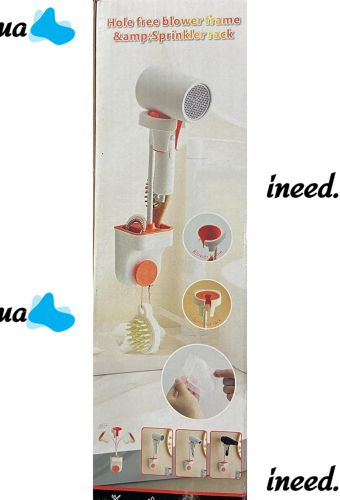 Настінний тримач для фена і душа Hair Dryer Holder Hands Free підвісне обертові кріплення органайзер з підставкою для ванних приладдя