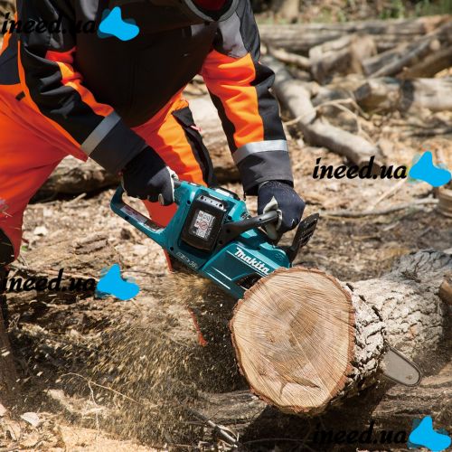 Акумуляторна ланцюгова пила Makita DUC355Z 36V 5Ah 18" дюймів Шина 46 см, Бездротова пила Макіта з 2 акумуляторами для обрізки гілок дерев