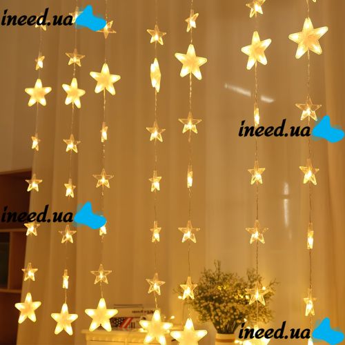 Interior Garland Curtain Starfall XMAS Warm White 3X1.8 m 120 LED Diodes WW New Year LED Curtain for Home Window 3mx1.8m from 220V