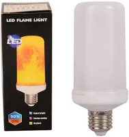 LED Decorative Bulb LED Flame Light E27 9W with RGB Corn-shaped Flame Effect in the Cartridge 2200K Color Lamp with Imitation Fire