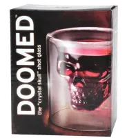 Скляна стопка для віскі Doomed Череп з подвійним дном 70мл для алкоголю 3D стакан чарка для алкогольних напоїв з подвійними стінками у формі черепа