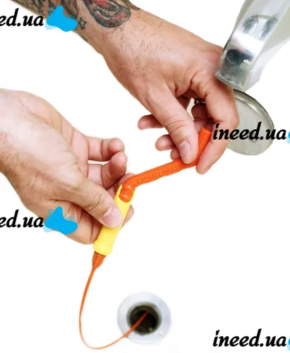 Прибор для прочистки труб канализации The Drain Weasel Plus 360 Easy Spin, Инструмент гибкий трос для чистки засоров 360 Easy Spin до 50 см 2 шт