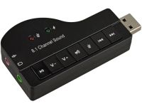 External USB 8.1 Piano Sound Card External Sound Adapter for Laptop and PC Computer, USB Audio Card with Control Buttons 8.3x4.3 cm