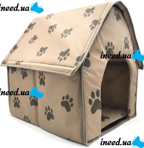 М'який будиночок для собак і кішок Portable Dog House портативна складна будка для домашніх тварин, розкладне спальне місце на флісі для вихованців