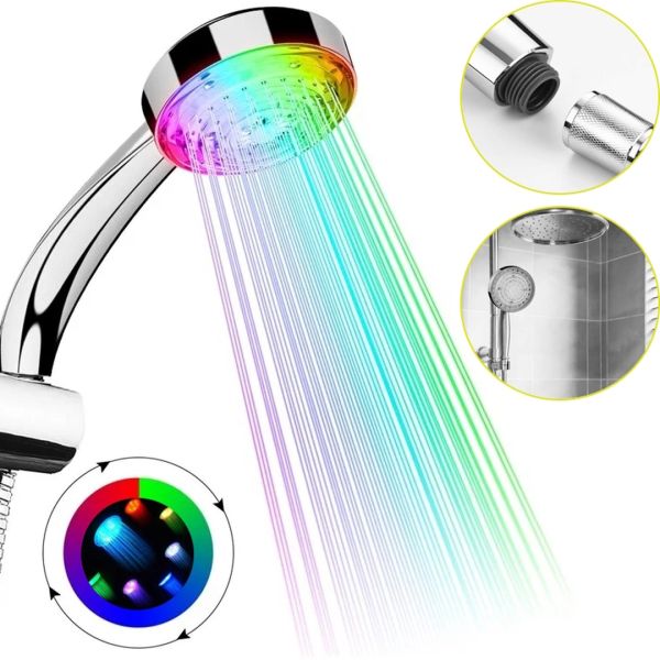 LED Shower Bradex LED Shower Head LED Shower Bradex shower head with illuminated water 4 color modes temperature sensor luminous shower headset