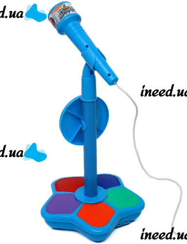 Kid Star Microphone 5350A for Kids—Adjustable Stand with Backlight, Karaoke with Sound Effects, and MP3—For Children Ages 3 and Up—Blue