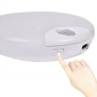 Настінний світлодіодний світильник Sanso LED 15W-NW-SE з датчиком руху, стельовий акумуляторний круглий ліхтар BT001 4000K IP44 на стіну Білий