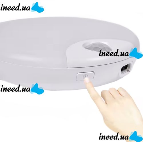 Настінний світлодіодний світильник Sanso LED 15W-NW-SE з датчиком руху, стельовий акумуляторний круглий ліхтар BT001 4000K IP44 на стіну Білий