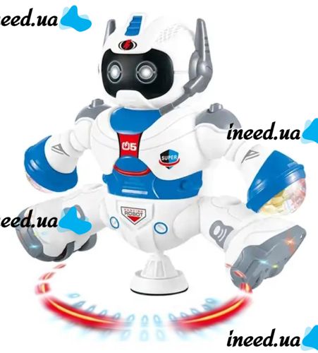 Танцующий робот Dancing Robot Light and Music LZCZ 6678-5 с подсветкой для детей, Детский светящийся робот игрушка со светом на батарейках