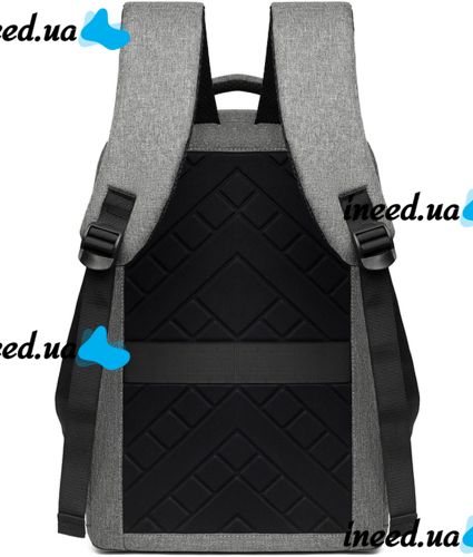 Міський молодіжний Оксфордський рюкзак Bag BG - 40 Сірий для ноутбука 15,6 " дюйма універсальний Чоловічий з USB і портом для навушників 42Х28 см BG40