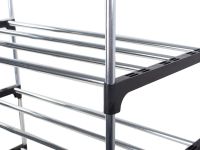 Підлогова Полиця органайзер Shoe Rack Rias RD-9005 для зберігання взуття 6 ярусів, стійка етажерка на 6 секцій полиць 115x56x30 см зі сталі срібляста
