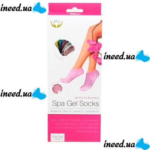 Moisturizing Gel Socks for pedicure SPA Gel Socks Pink, Cosmetic Socks for SPA Treatments with anti-slip coating and Moisturizing gel