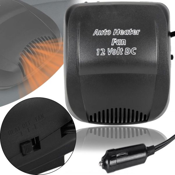 Car interior Heater from the Cigarette lighter Auto Heater HJ-702 Fan 12 volt DC 150W Auto Vent, Fan Heater 150W Black