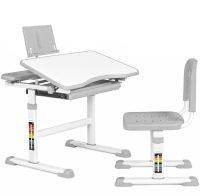 Bambi M 4818-4 Children's Desk and Chair Set—School Desk and Height-Adjustable Chair with Bookrest, for Ages 3 and Up, NJ-492, Gray
