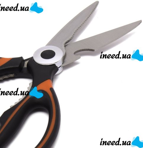 Універсальні кухонні ножиці Onnaaruji Kitchen Scissors KJ01 для нарізання м'яса, риби та овочів, горіхокол з нержавіючої сталі з відкривачкою в чохлі